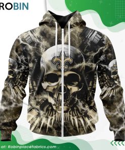 NFL New Orleans Saints Expendables Skull Design Hoodie