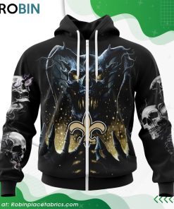 NFL New Orleans Saints Skull Art Design Hoodie