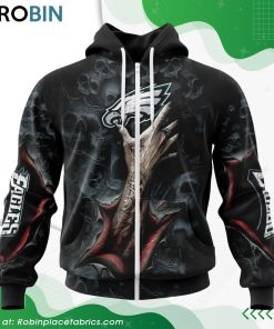 NFL Philadelphia Eagles Horror Skull Art Design Hoodie