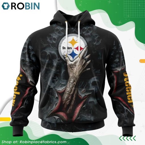 NFL Pittsburgh Steelers Horror Skull Art Design Hoodie