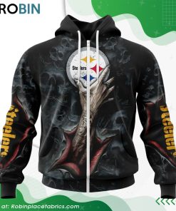 NFL Pittsburgh Steelers Horror Skull Art Design Hoodie