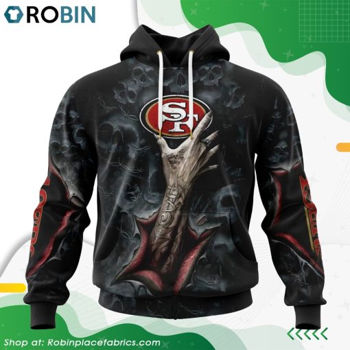 NFL San Francisco 49ers Horror Skull Art Design Hoodie