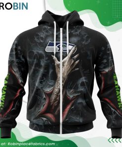 NFL Seattle Seahawks Horror Skull Art Design Hoodie NFL Seattle Seahawks Horror Skull Art Design Hoodie
