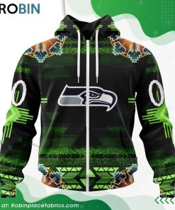 NFL Seattle Seahawks Native American Design Hoodie NFL Seattle Seahawks Native American Design Hoodie