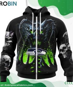 NFL Seattle Seahawks Skull Art Design Hoodie