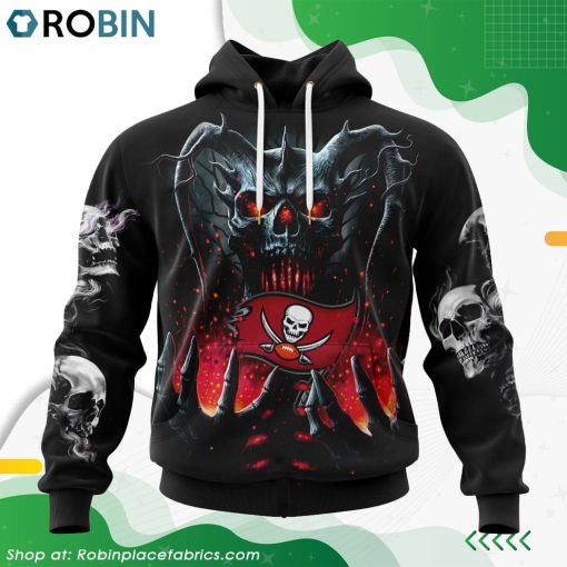 NFL Tampa Bay Buccaneers Skull Art Design Hoodie