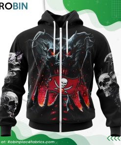 NFL Tampa Bay Buccaneers Skull Art Design Hoodie
