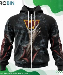 NFL Washington Commanders Horror Skull Art Design Hoodie