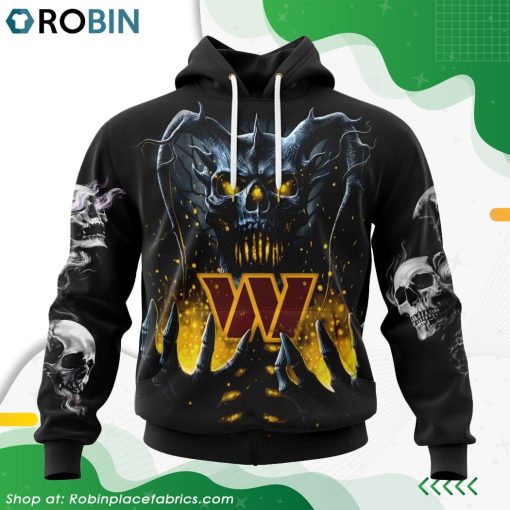 NFL Washington Commanders Skull Art Design Hoodie