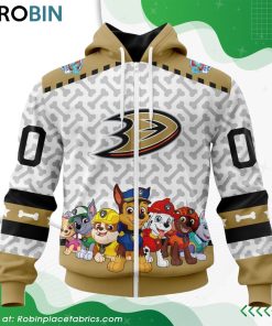 NHL Anaheim Ducks PawPatrol Design Hoodie NHL Anaheim Ducks PawPatrol Design Hoodie