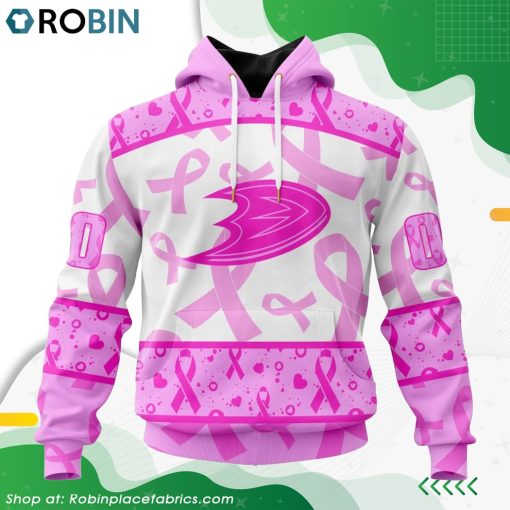 NHL Anaheim Ducks Pink Breast Cancer Awareness Hoodie