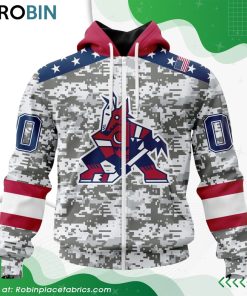 NHL Arizona Coyotes Camo Design For Veterans Day Hoodie