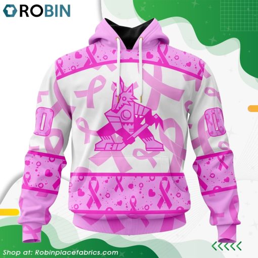 NHL Arizona Coyotes Pink Breast Cancer Awareness Hoodie