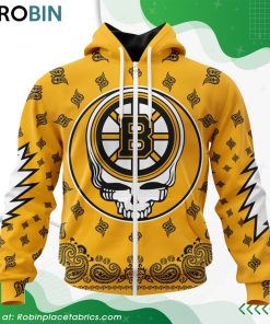NHL Boston Bruins Grateful Dead Design Hoodie