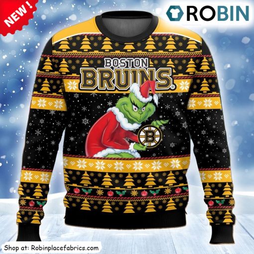 Nhl Boston Bruins Grinch Ugly Christmas Sweatshirt, Sweater