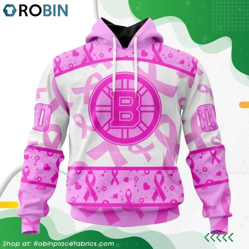 NHL Boston Bruins Pink Breast Cancer Awareness Hoodie