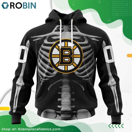 NHL Boston Bruins Skeleton Costume For Halloween Hoodie