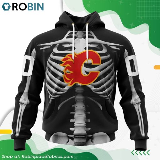 NHL Calgary Flames Skeleton Costume For Halloween Hoodie