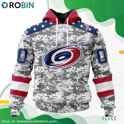 NHL Carolina Hurricanes Camo Design For Veterans Day Hoodie