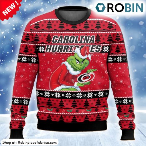 Nhl Carolina Hurricanes Grinch Ugly Christmas Sweatshirt, Sweater