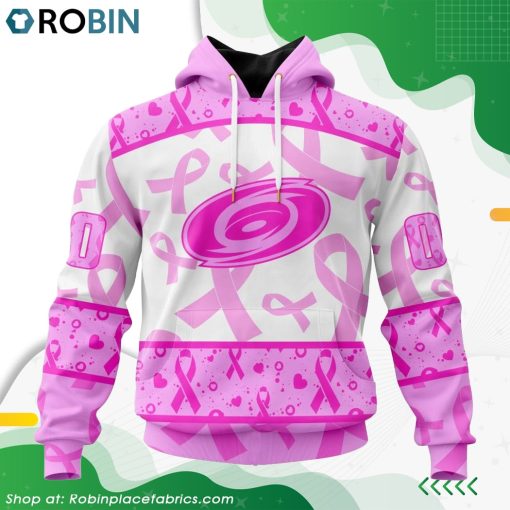NHL Carolina Hurricanes Pink Breast Cancer Awareness Hoodie