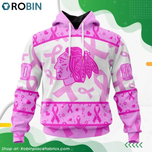 NHL Chicago Blackhawks Pink Breast Cancer Awareness Hoodie
