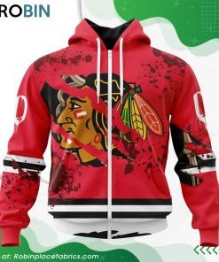 NHL Chicago BlackHawks Specialized Design Jersey With Your Ribs For Halloween Hoodie