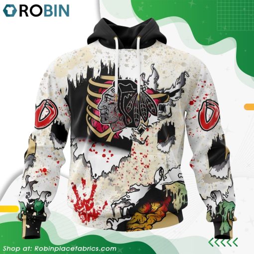 NHL Chicago Blackhawks Zombie Style For Halloween Hoodie