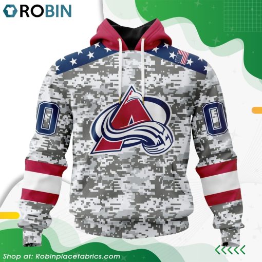 NHL Colorado Avalanche Camo Design For Veterans Day Hoodie