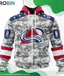NHL Colorado Avalanche Camo Design For Veterans Day Hoodie