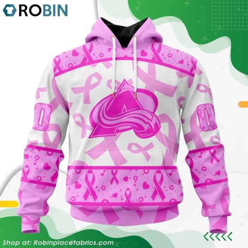 NHL Colorado Avalanche Pink Breast Cancer Awareness Hoodie