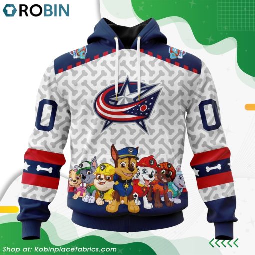 NHL Columbus Blue Jackets PawPatrol Design Hoodie