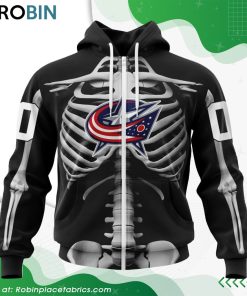 NHL Columbus Blue Jackets Skeleton Costume For Halloween Hoodie NHL Columbus Blue Jackets Skeleton Costume For Halloween Hoodie