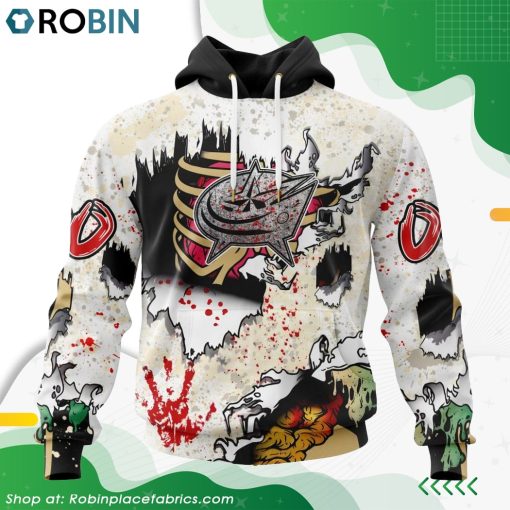 NHL Columbus Blue Jackets Zombie Style For Halloween Hoodie