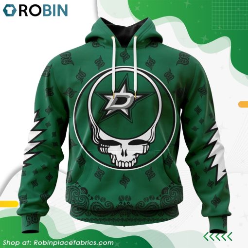 NHL Dallas Stars Grateful Dead Design Hoodie