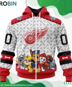 NHL Detroit Red Wings PawPatrol Design Hoodie NHL Detroit Red Wings PawPatrol Design Hoodie