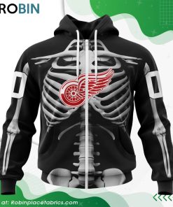 NHL Detroit Red Wings Skeleton Costume For Halloween Hoodie