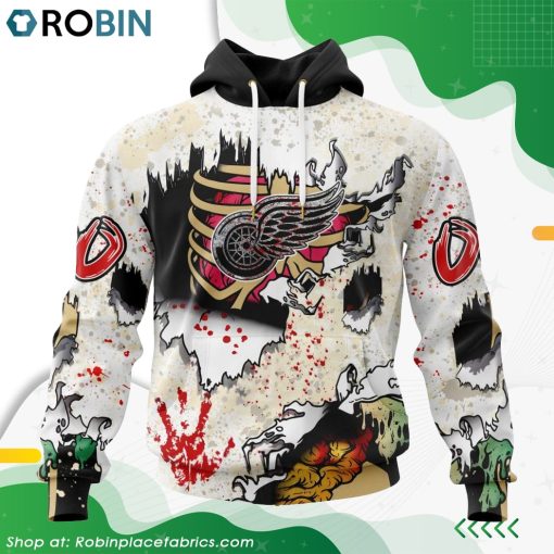 NHL Detroit Red Wings Zombie Style For Halloween Hoodie