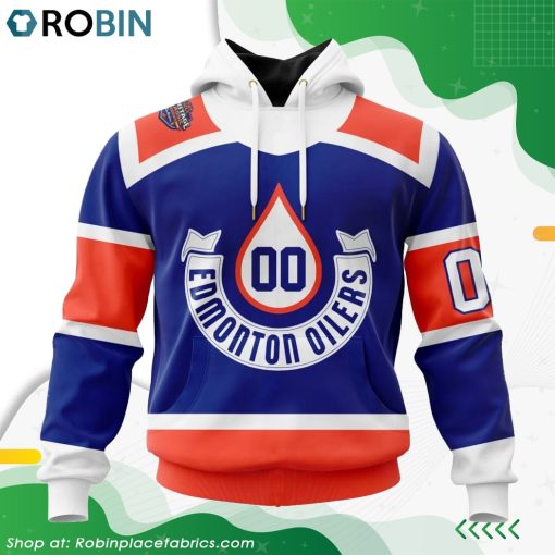 NHL Edmonton Oilers Blue 2023 Heritage Classic Hoodie