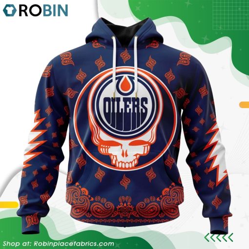 NHL Edmonton Oilers Grateful Dead Design Hoodie