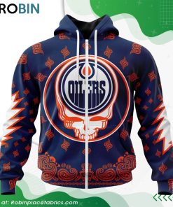 NHL Edmonton Oilers Grateful Dead Design Hoodie NHL Edmonton Oilers Grateful Dead Design Hoodie