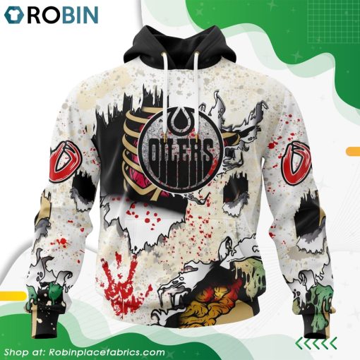 NHL Edmonton Oilers Zombie Style For Halloween Hoodie
