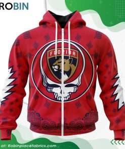 NHL Florida Panthers Grateful Dead Design Hoodie NHL Florida Panthers Grateful Dead Design Hoodie