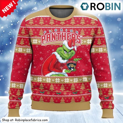 Nhl Florida Panthers Grinch Ugly Christmas Sweatshirt, Sweater