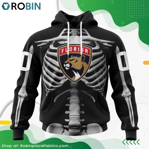 NHL Florida Panthers Skeleton Costume For Halloween Hoodie