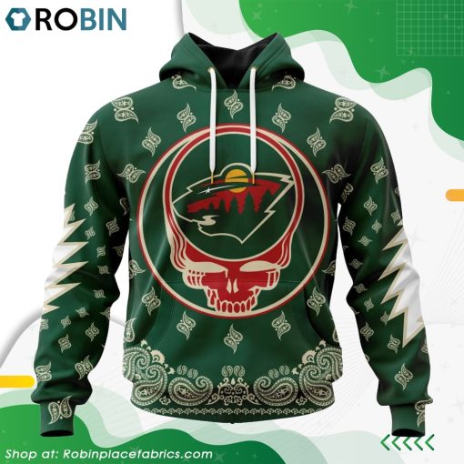 NHL Minnesota Wild Grateful Dead Design Hoodie