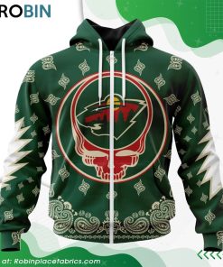NHL Minnesota Wild Grateful Dead Design Hoodie