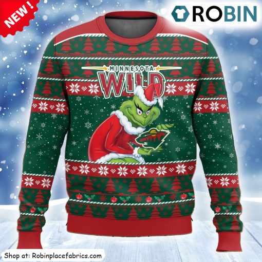 Nhl Minnesota Wild Grinch Ugly Christmas Sweatshirt, Sweater