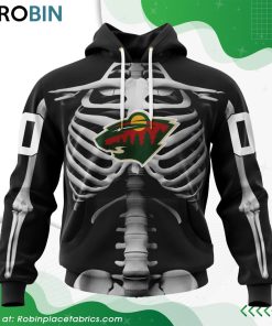 nhl-minnesota-wild-skeleton-costume-for-halloween-hoodie-1