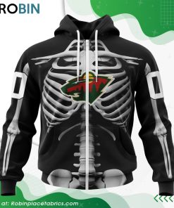 NHL Minnesota Wild Skeleton Costume For Halloween Hoodie